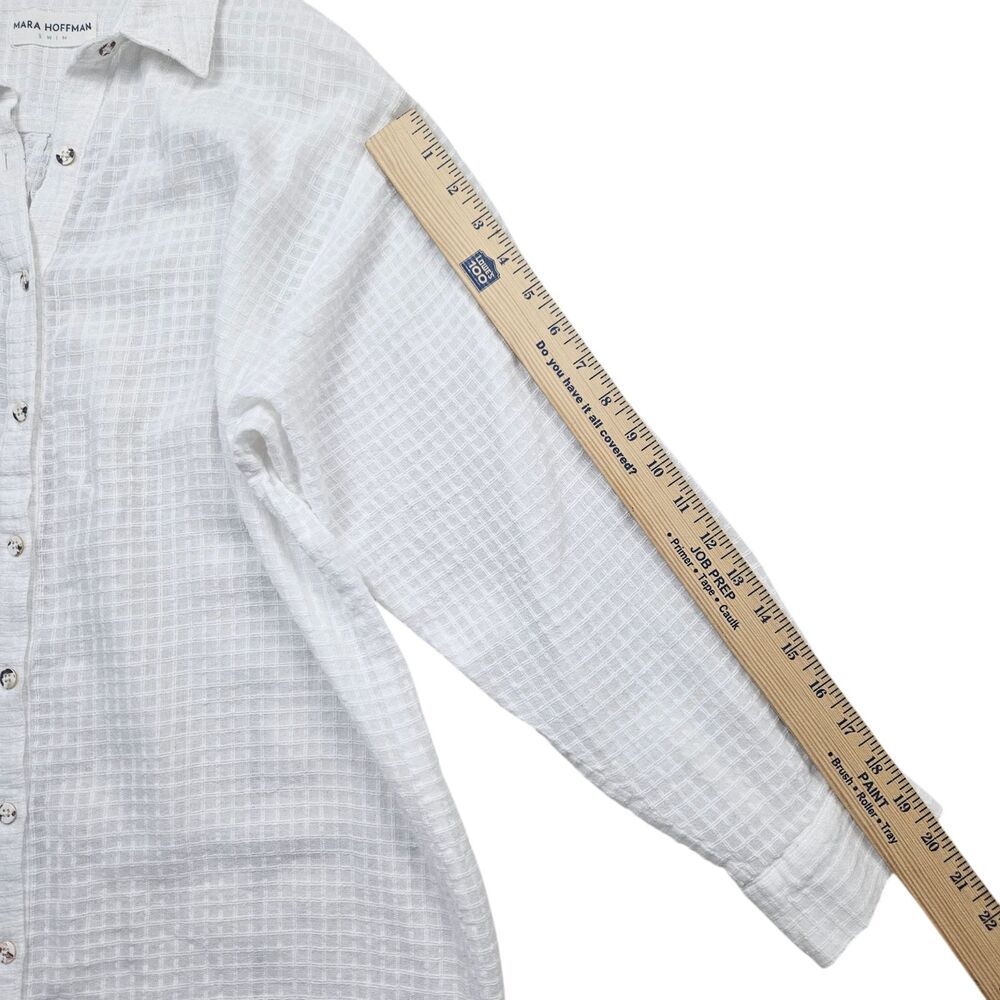 Anthropologie Mara Hoffman Swim S Midi Cover up Dress Shirt Gauze Oversized - Picture 5 of 12
